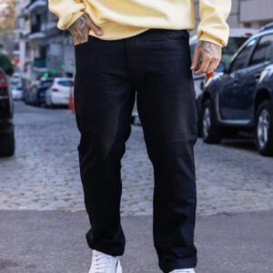 Jean Mom Negro Liso